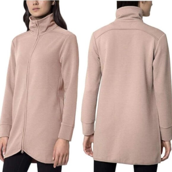 Mondetta Performance Gear MPG Women’s Mauve Ottoman Zip-Up Long Jacket, Large - Picture 1 of 7
